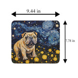 Starry Night Dog Bulldog Non-Slip Computer Mousepad