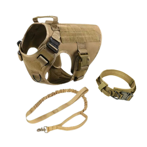 Military Dog Tactical Harness, Collar, and Leash (Complete Set)
