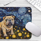 Starry Night Dog Bulldog Non-Slip Computer Mousepad