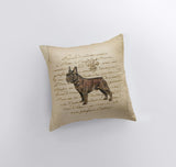 French Bull Dog Beige Throw Pillow
