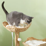 37 Inch Modern Cat Tree w/ Wooden Scratching Post