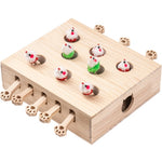 Mewoofun 8 Holes Cat Toy Interactive Whack-A-Mole Solid Wood