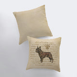 French Bull Dog Beige Throw Pillow