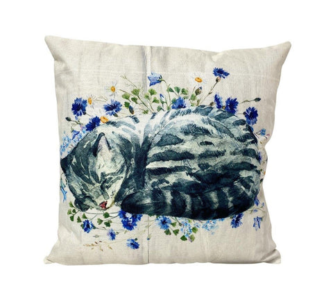 Watercolor Cat Pillow Cat Decor