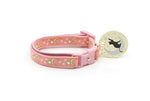Gold Moons and Stars on Coral Pink Cat Collar