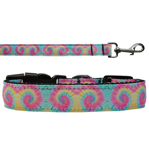 Dog & Cat Nylon Collar Or Leash, "Pastel Tie Dye"