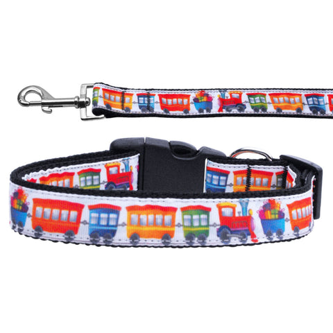 Pet Dog & Cat Nylon Collar or Leash, "Trains"