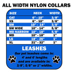 Dog & Cat Nylon Collar Or Leash, "Purple and Yellow Tiger Stripes"
