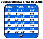 Dog Spike Collar, "Double Crystal & White Spikes"