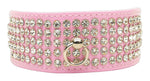 Dog, Puppy & Pet Collar, "Patent Five Row Clear Crystal"