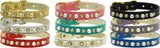 Dog Collar "3/8" Wide Pearl & Clear Crystals"