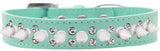 Dog Spike Collar, "Double Crystal & White Spikes"