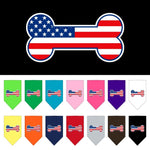 Dog Bandana Screen Printed, "Bone Shaped American Flag"