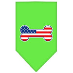 Dog Bandana Screen Printed, "Bone Shaped American Flag"