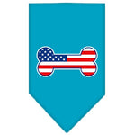 Dog Bandana Screen Printed, "Bone Shaped American Flag"