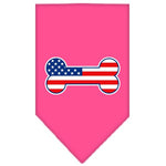 Dog Bandana Screen Printed, "Bone Shaped American Flag"