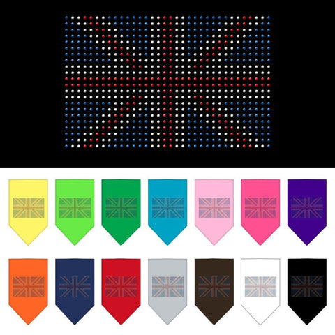 Dog Bandana Rhinestone, "British Flag"