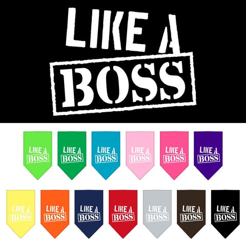 Dog Bandana Screen Printed, "Like A Boss"