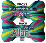 Dog Plush Double Sided Bone Toy, "Be An Allan"