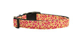 Dog & Cat Nylon Collar And Leash "Tan and Pink Leopard"