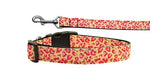 Dog & Cat Nylon Collar And Leash "Tan and Pink Leopard"