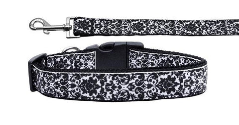 Dog Nylon Collar or Leash, "Fancy Black and White"