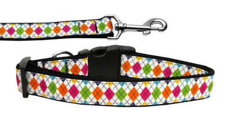 Dog & Cat Nylon Collar And Leash,"Colorful Argyle"