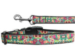 Dog & Cat Nylon Collar or Leash,  "Turquoise Paisley"