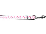 Dog & Cat Nylon Collar or Leash, "Pink Ribbons On White"