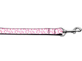 Dog & Cat Nylon Collar or Leash, "Pink Ribbons On White"