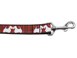 Dog Nylon Collar Or Leash, "Red Plaid Scotty Pups"