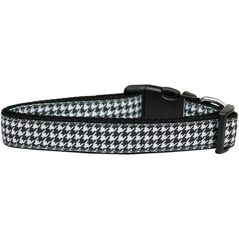 Pet Dog & Cat Nylon Collar Or Leash, "Houndstooth Black"