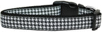 Pet Dog & Cat Nylon Collar Or Leash, "Houndstooth Black"