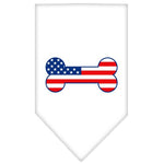 Dog Bandana Screen Printed, "Bone Shaped American Flag"