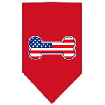 Dog Bandana Screen Printed, "Bone Shaped American Flag"