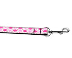 Dog & Cat Nylon Collar or Leash, "Pink Argyle"