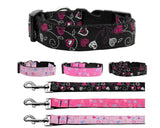 Dog Nylon Collar Or Leash, "Crazy Hearts"