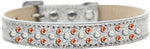 Dog Ice Cream  Collar,"Pearl and Orange Crystal Rimsets