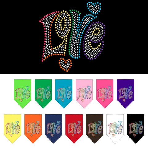 Dog Bandana Rhinestone, "Love"
