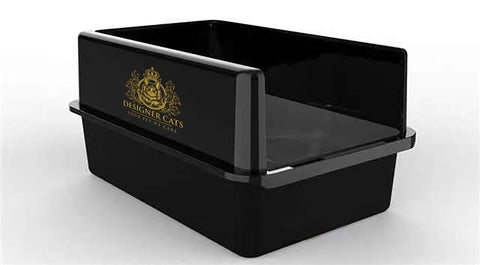 Designer Cats Premium Black Stainless Steel Litter Box