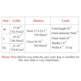 Leather Dog Harness Collar and Chain Leash Set Spiked Vest