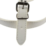 Leather Dog Harness Collar and Chain Leash Set Spiked Vest