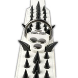 Leather Dog Harness Collar and Chain Leash Set Spiked Vest