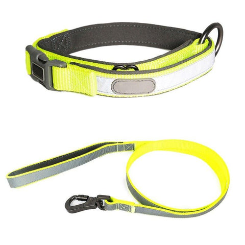 Dog Collar and Leash Set Reflective