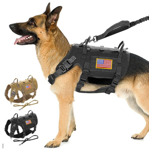 Military Tactical Dog Harness And Leash