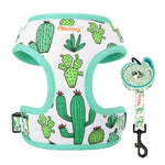 Flower Print Dog Harness With Leash