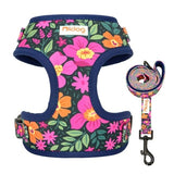 Flower Print Dog Harness With Leash