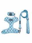 Blue Adjustable Harness, Leash and Poop Bag Bundle