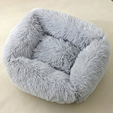 Square Dog Bed Sofa Long Plush Kennel Winter Warm Puppy Mat Cat Nest Soft House Non-slip Basket Cushion for Dogs Pet Supplies