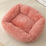 Square Dog Bed Sofa Long Plush Kennel Winter Warm Puppy Mat Cat Nest Soft House Non-slip Basket Cushion for Dogs Pet Supplies